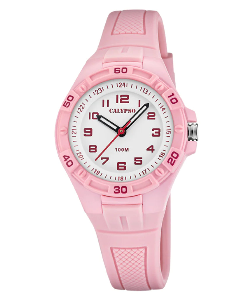 Orologio Bambina Femmina Calypso Gomma Quarzo Solo Tempo Numeri Rosa K5832/2