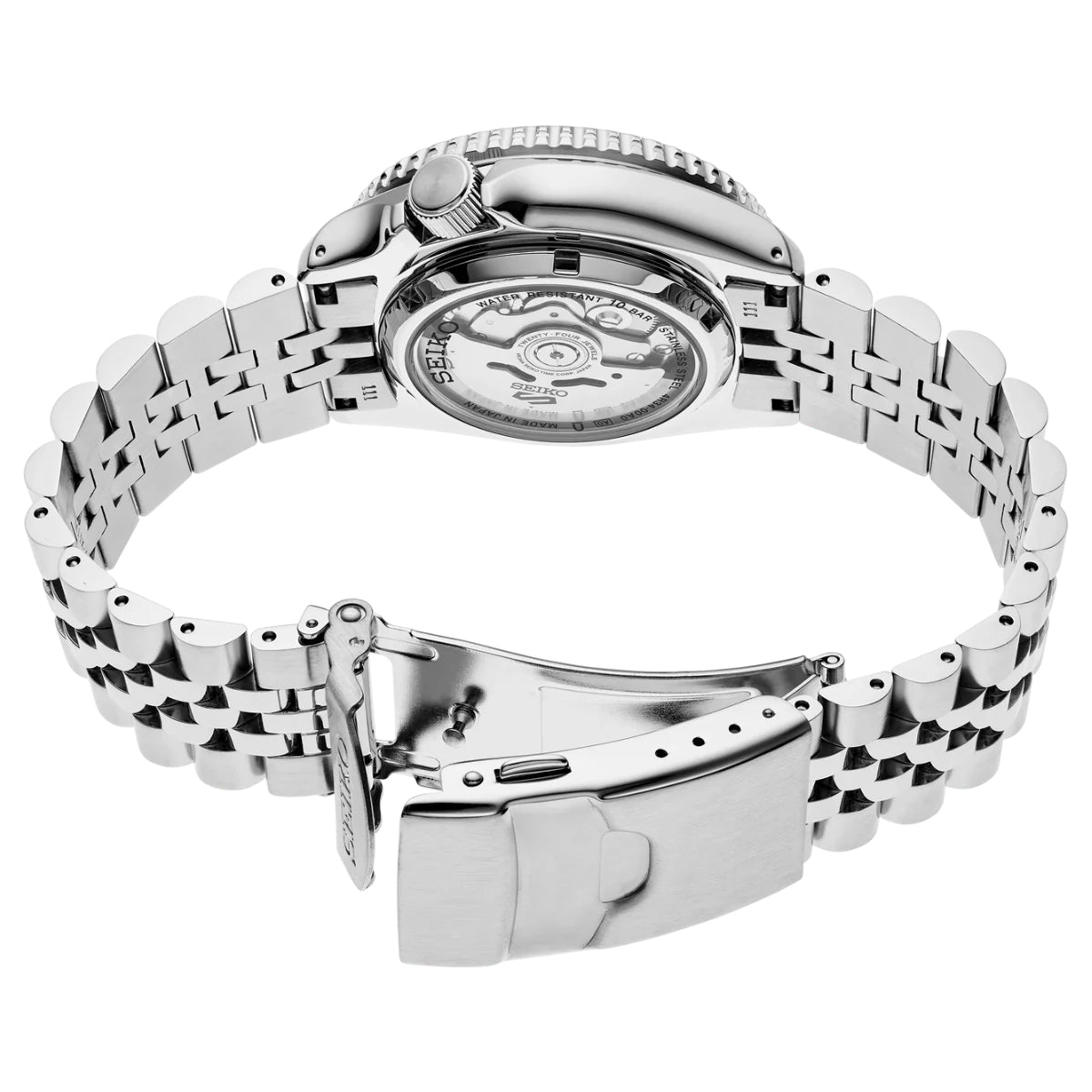 Orologio Uomo Seiko 5 GMT Sport Jubilè Automatico Nero Argentè Blu SSK033K1