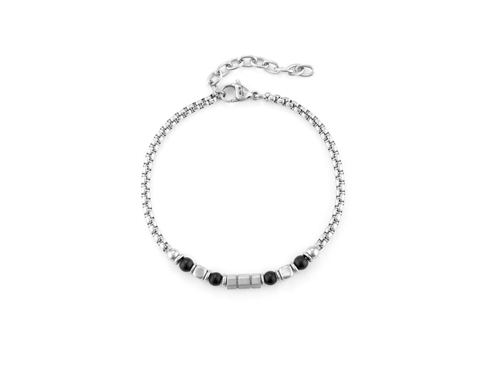 Bracciale Uomo 4US Cesare Paciotti acciaio e Onice 4UBR6801
