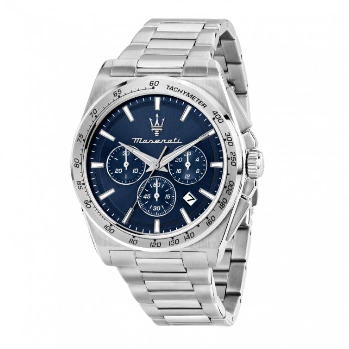 Orologio Uomo Maserati Velocità Acciaio Satinato Quarzo Blu Crono Data R8873652014