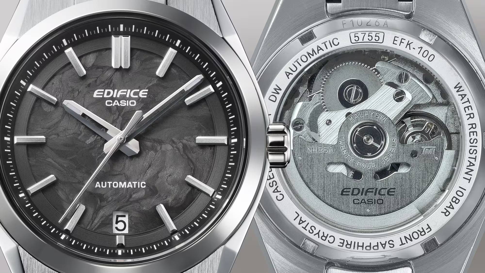 Orologio Uomo Casio Edifice Acciaio Nero Automatico EFK-100CD-1AER