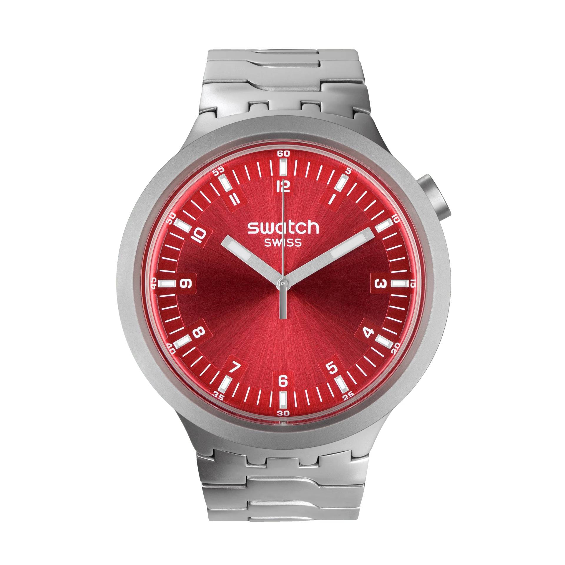 Orologio Unisex Swatch Acciaio Big Bold Scarlet Shimmer Rosso Lucido SB07S104G