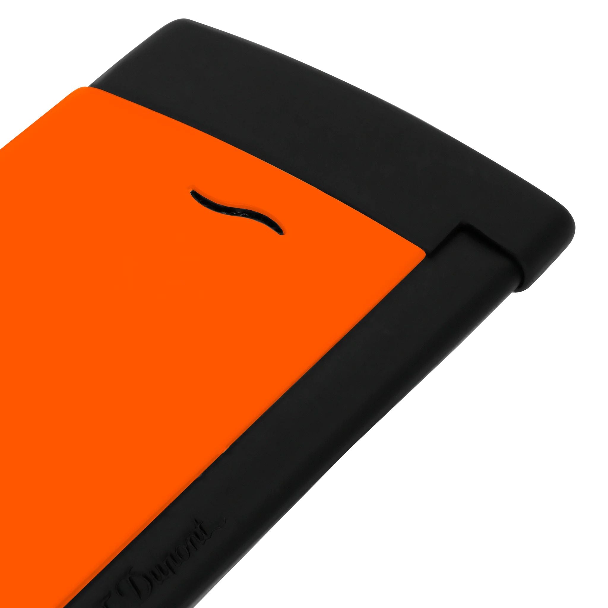 Accendino Uomo Dupont Acciaio Nero Slim Fluo Arancione 027769