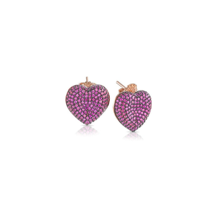 Orecchini Donna Sogni Argento 925 Cuori Zirconi Rossi OR025RR
