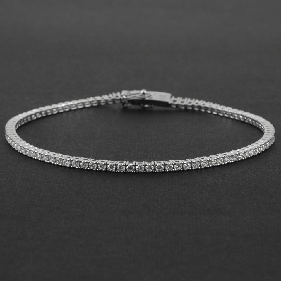 Bracciale Uomo Cesare Paciotti Tennis Argento 925 Zirconi Bianchi JPBR2466B/21