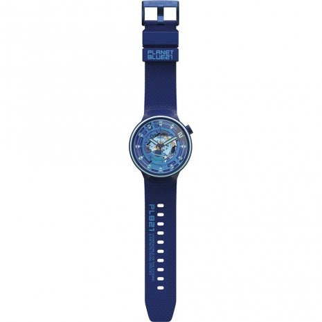 Orologio Uomo Gomma Silicone Swatch Big Bold blu BIOCERAMIC  Solo Tempo  Quarzo