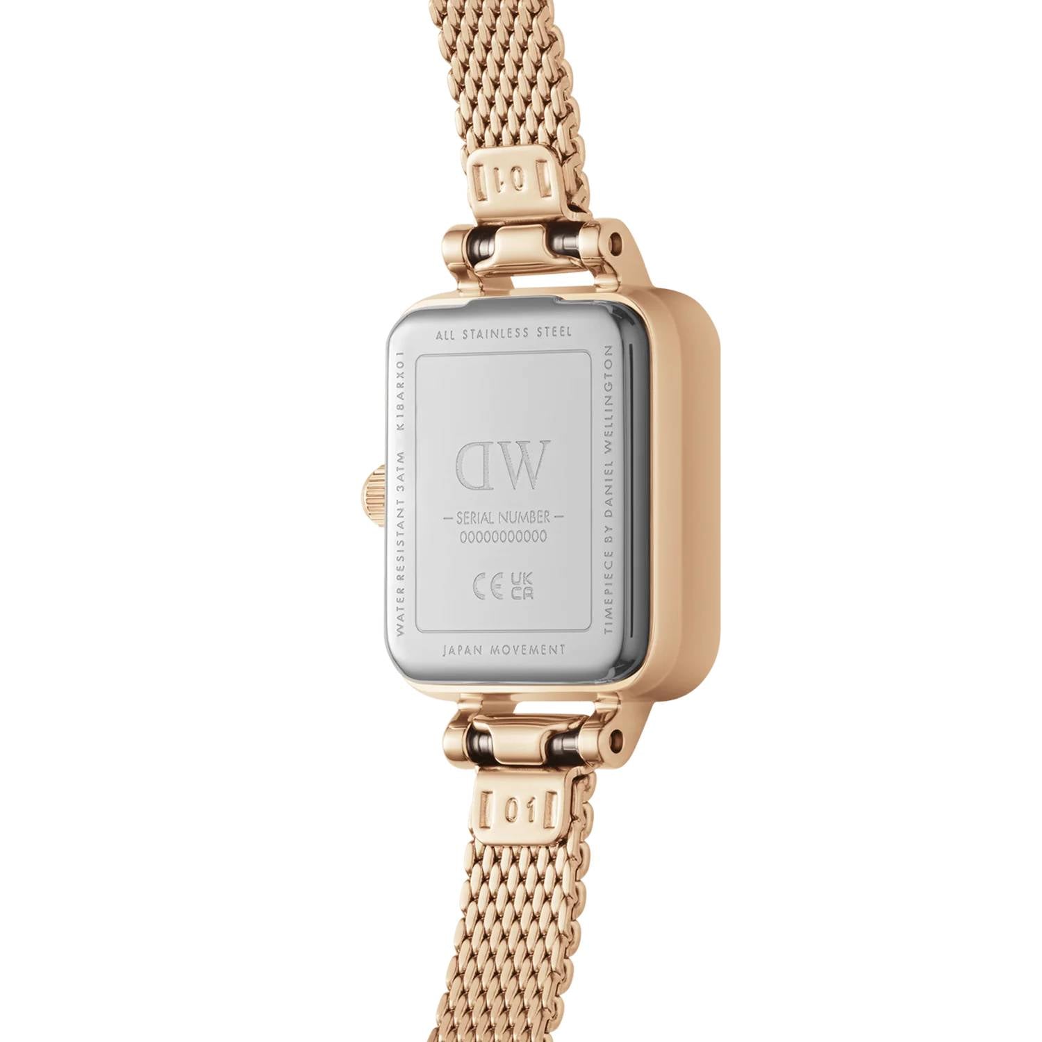 Orologio Donna Daniel Wellington Quadro Mini Acciaio Rosè Nero DW00100647