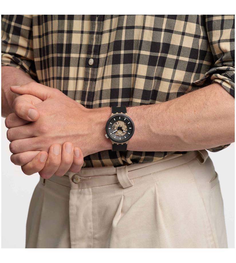 Orologio Uomo Swatch Big Bold Nero Quarzo Solo Tempo SB03C100