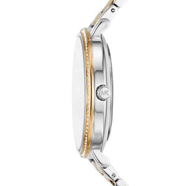 Orologio Donna Michael Kors Acciaio Bicolore Dorato Solo Tempo Zirconi MK4595