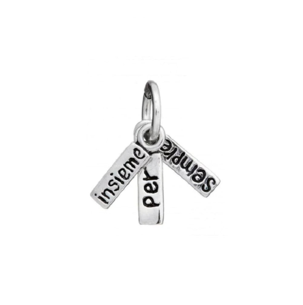 Charm Unisex Giovanni Raspini Argento 925 Insieme Per Sempre Fatto A Mano 09630
