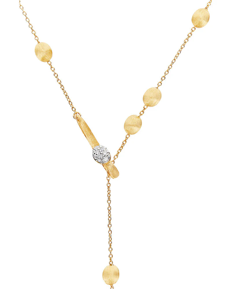 Collana Donna Nanis Oro Giallo 18 KT Pendente Diamanti Boules Satinata CS10-583
