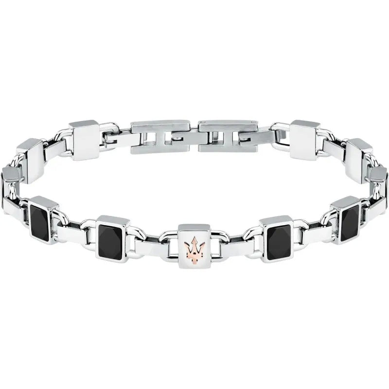 Bracciale Uomo Acciaio Maserati  Con Ceramica Nera JM424ATZ41