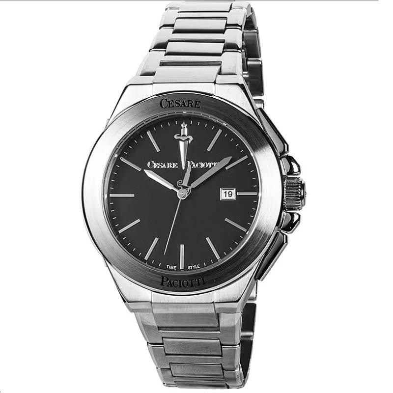 Orologio Uomo Cesare Paciotti Acciaio Quarzo Data Nero TSST134