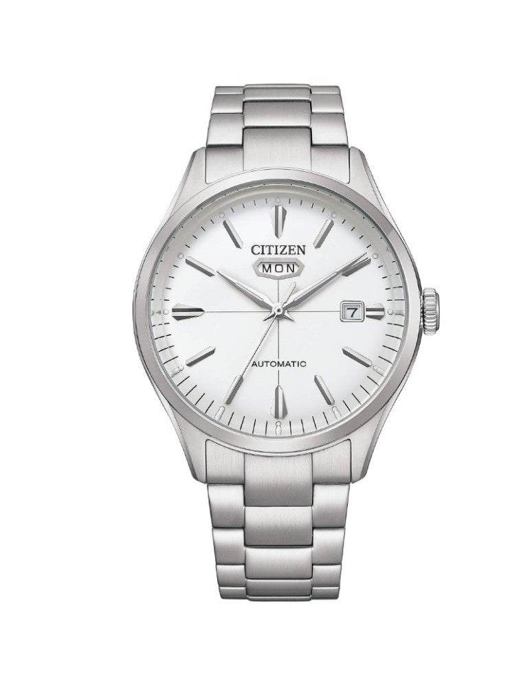 Orologio Uomo Citizen Automatico Acciaio Bianco Doppia Data NH8391-51A
