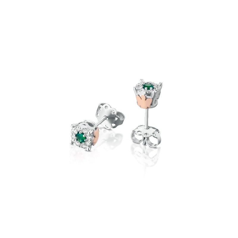 Orecchini Donna Roberto Giannotti Oro 9 KT Punto Luce Diamanti Smeraldo LUX201S