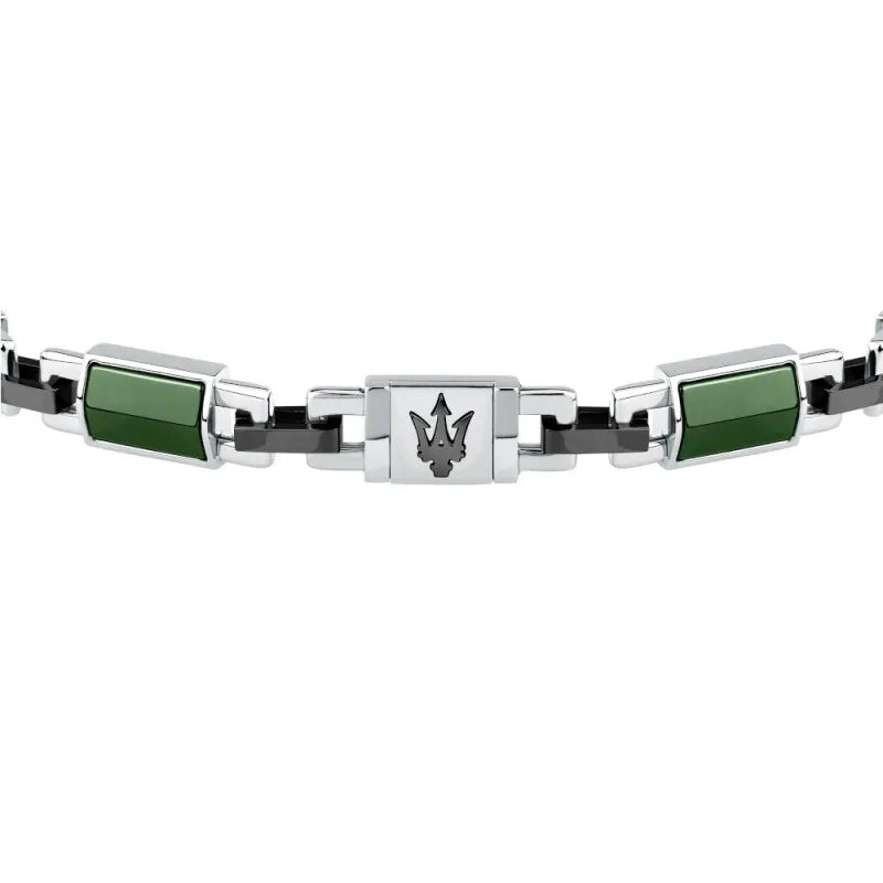 Bracciale Uomo Maserati Acciaio Semirigido Ceramica Verde JM425ATZ68