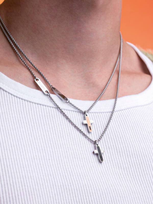 Collana Uomo 4US Cesare Paciotti Acciaio Catena Croce 4UCL8064