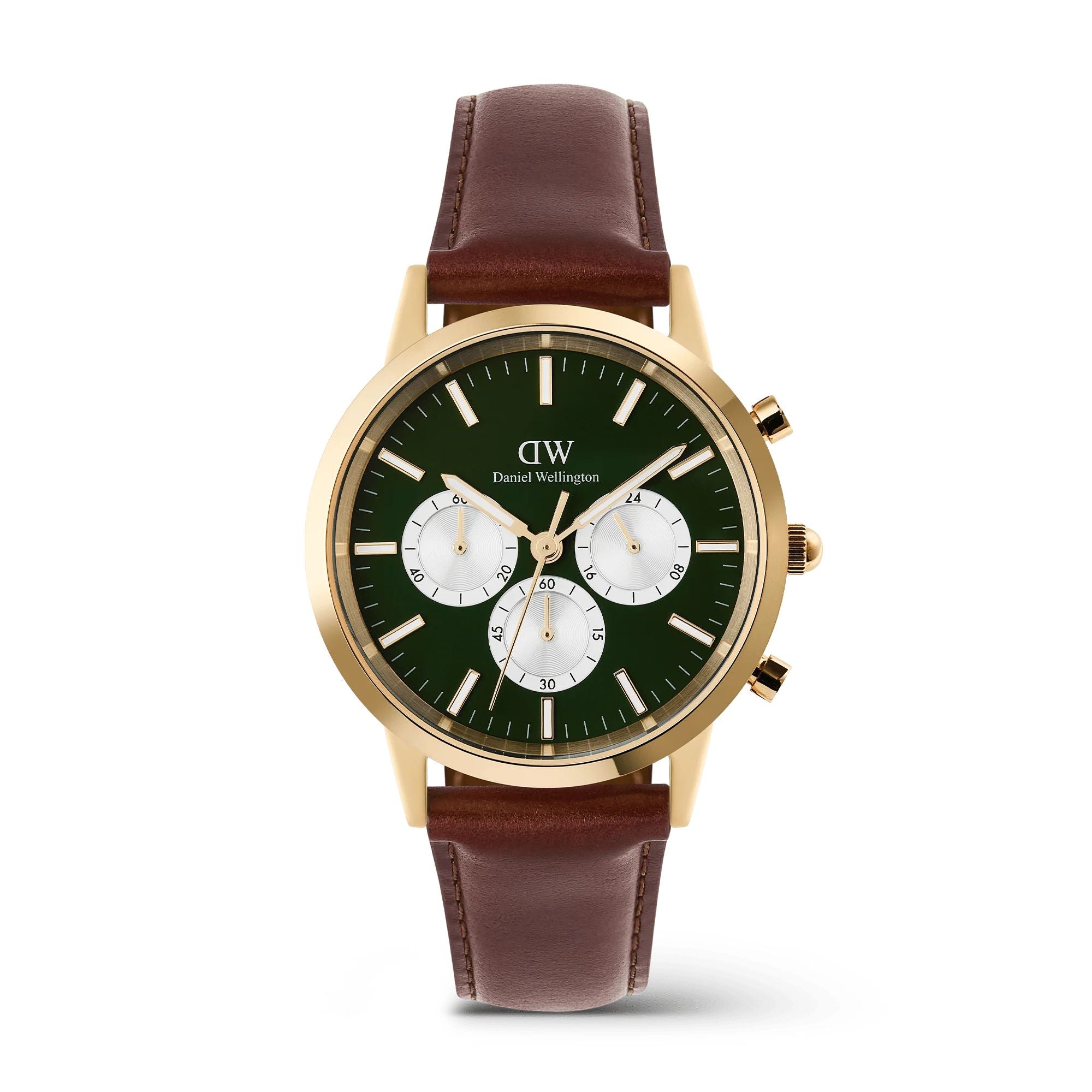 Orologio Uomo Daniel Wellington Icon Cronografo Dorato Verde DW00100876