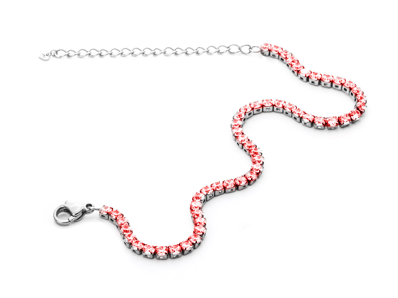 Bracciale Donna 4US Cesare Paciotti Tennis Acciaio Zirconi rossi 4UBR4813W