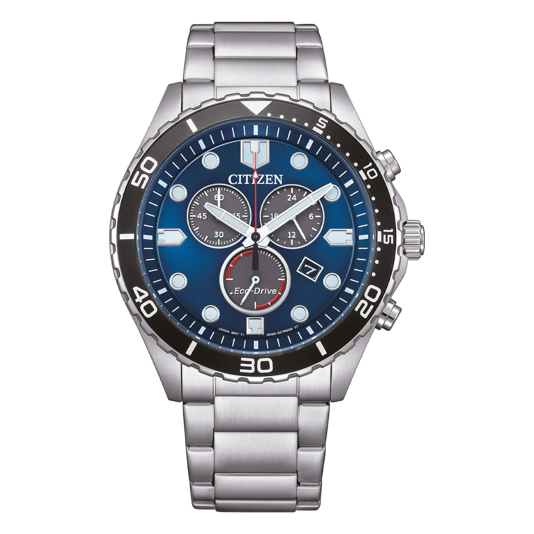 Orologio Uomo Citizen Eco-Drive Cronografo Sport Blu Nero AT2560-84L