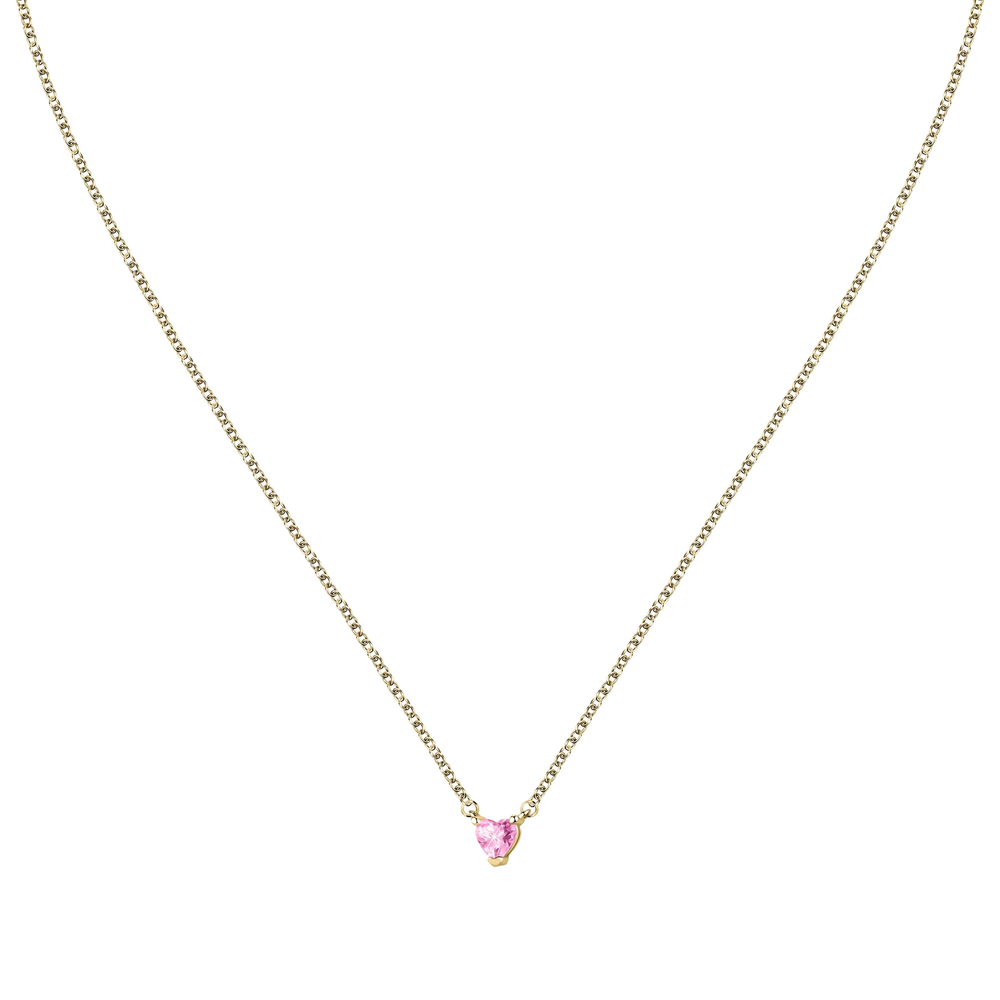 Collana Donna Chiara Ferragni catenina Acciaio Dorato Cuore Rosa
