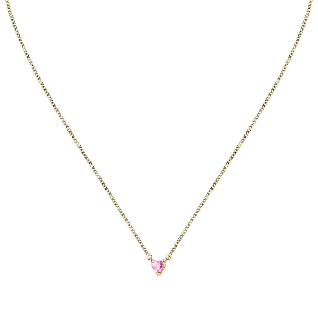Collana Donna Chiara Ferragni catenina Acciaio Dorato Cuore Rosa