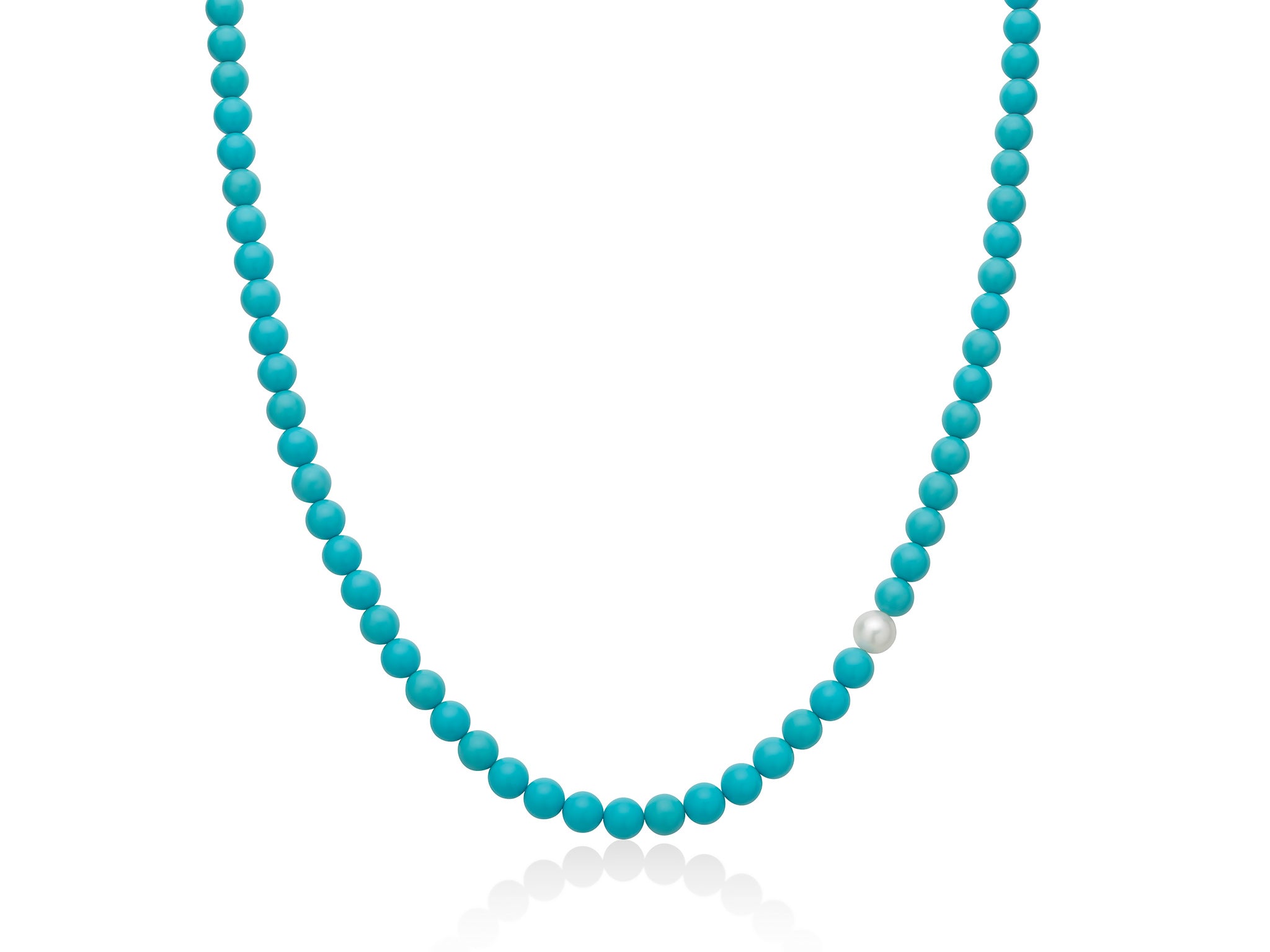 Collana Donna Miluna Girocollo In Pasta Di Turchese E Perla Centrale PCL6701