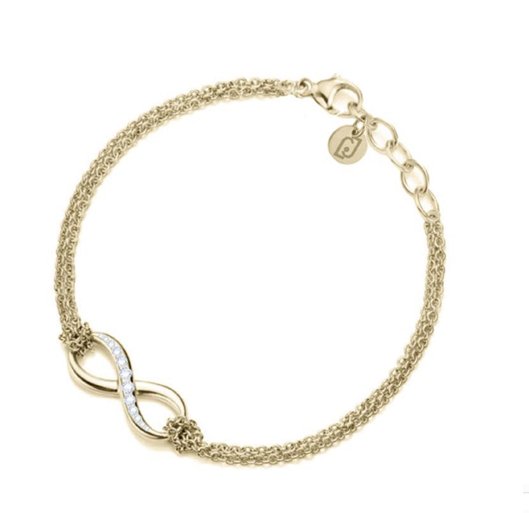 Bracciale Donna Liu Jo Acciaio Maglia Rollò Infinito con zirconi LJ2517