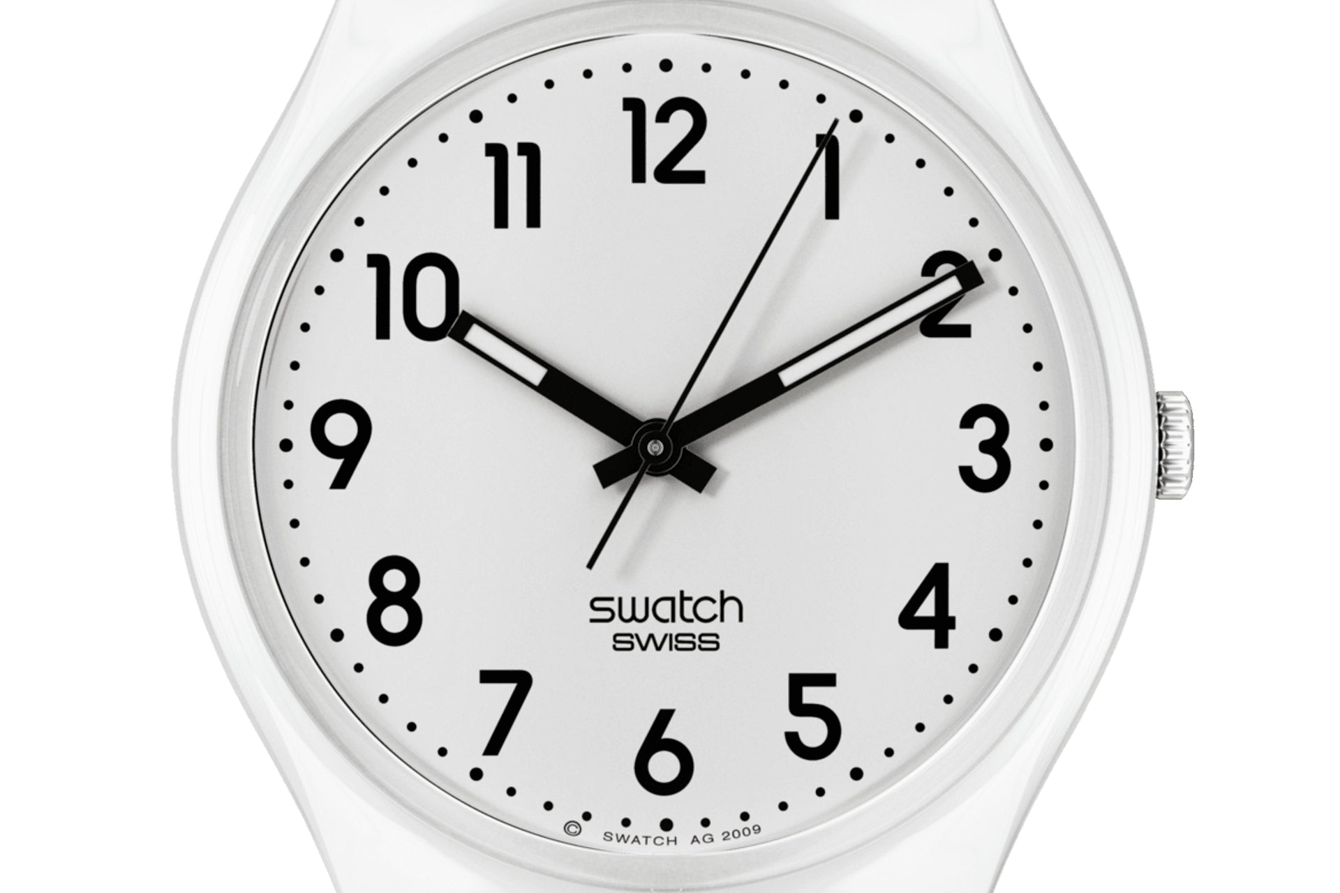 Orologio Unisex Bambino Swatch Just White Soft Quarzo Bianco Nero SO28W107-S14
