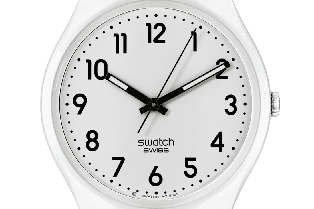 Orologio Unisex Bambino Swatch Just White Soft Quarzo Bianco Nero SO28W107-S14