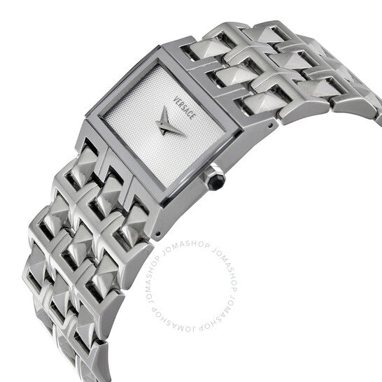 Orologio Donna Versace Acciaio Quarzo Solo Tempo Rettangolare Bracciale con Borchie