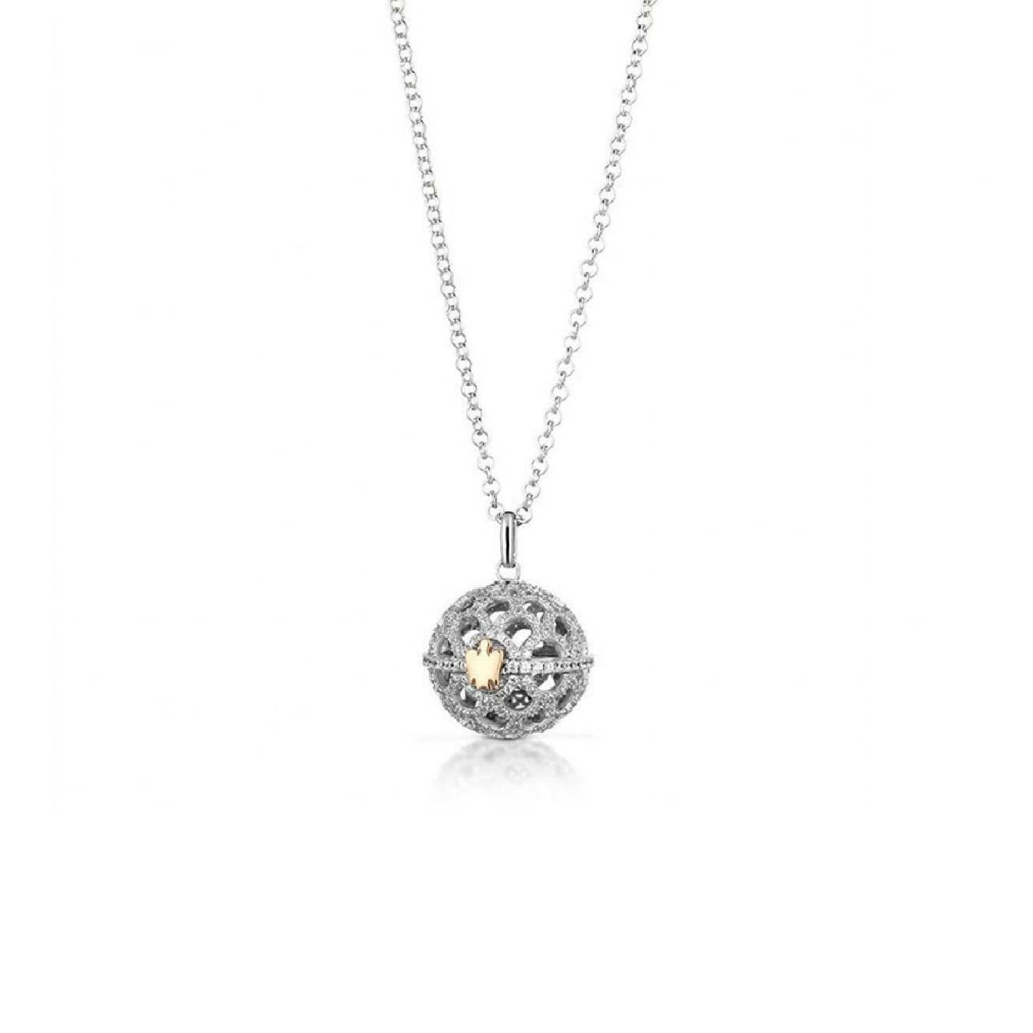 Collana Donna Roberto Giannotti Argento 925 Bicolore Chiama Angeli Zirconi SFA103