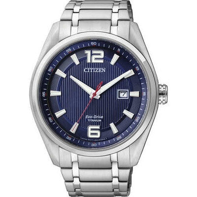 Orologio Uomo Titanio CITIZEN 41mm Eco Drive Solo Tempo Data Quarzo AW1240-57M
