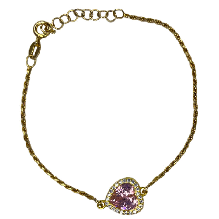 Bracciale Donna Re Mida Argento Torchon Cuore Zirconi  BR-Djv-18