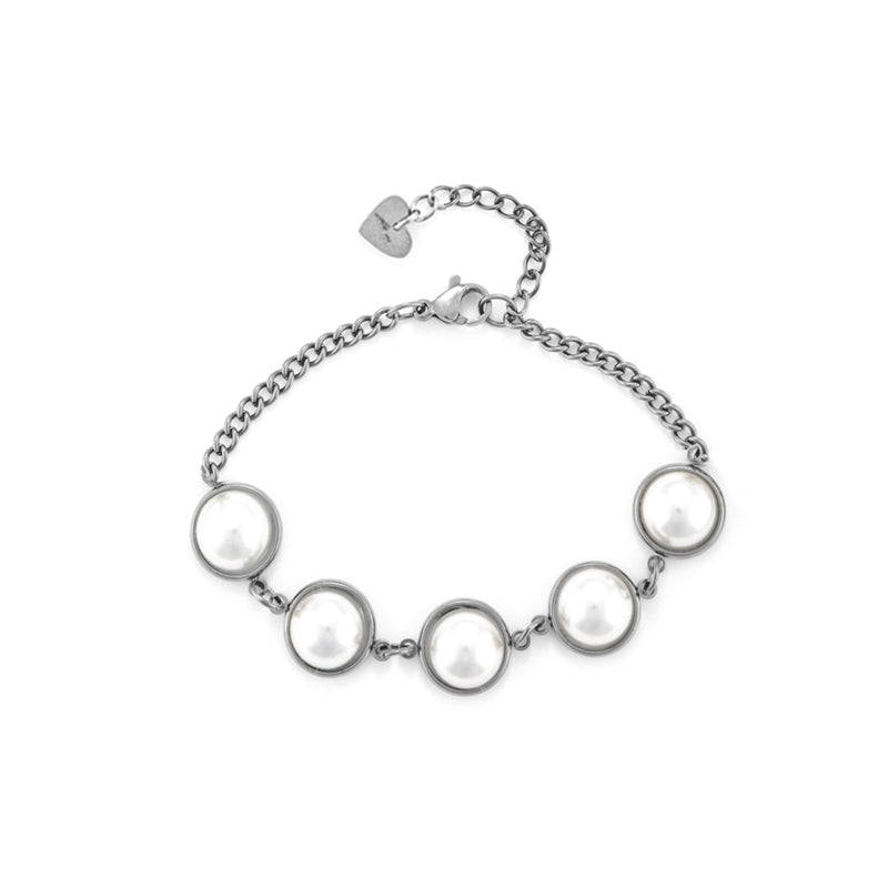 Bracciale Unisex 4US Cesare Paciotti Acciaio Lucido Perle Grigie 4UBR6309W