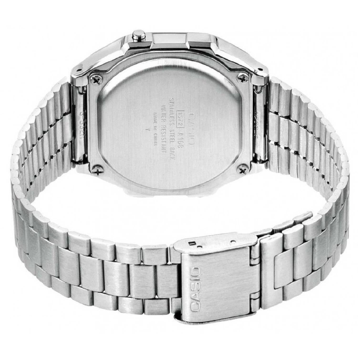 Orologio Uomo Acciaio Casio Vintage Digitale Quarzo A168WA-1YES Cronografo