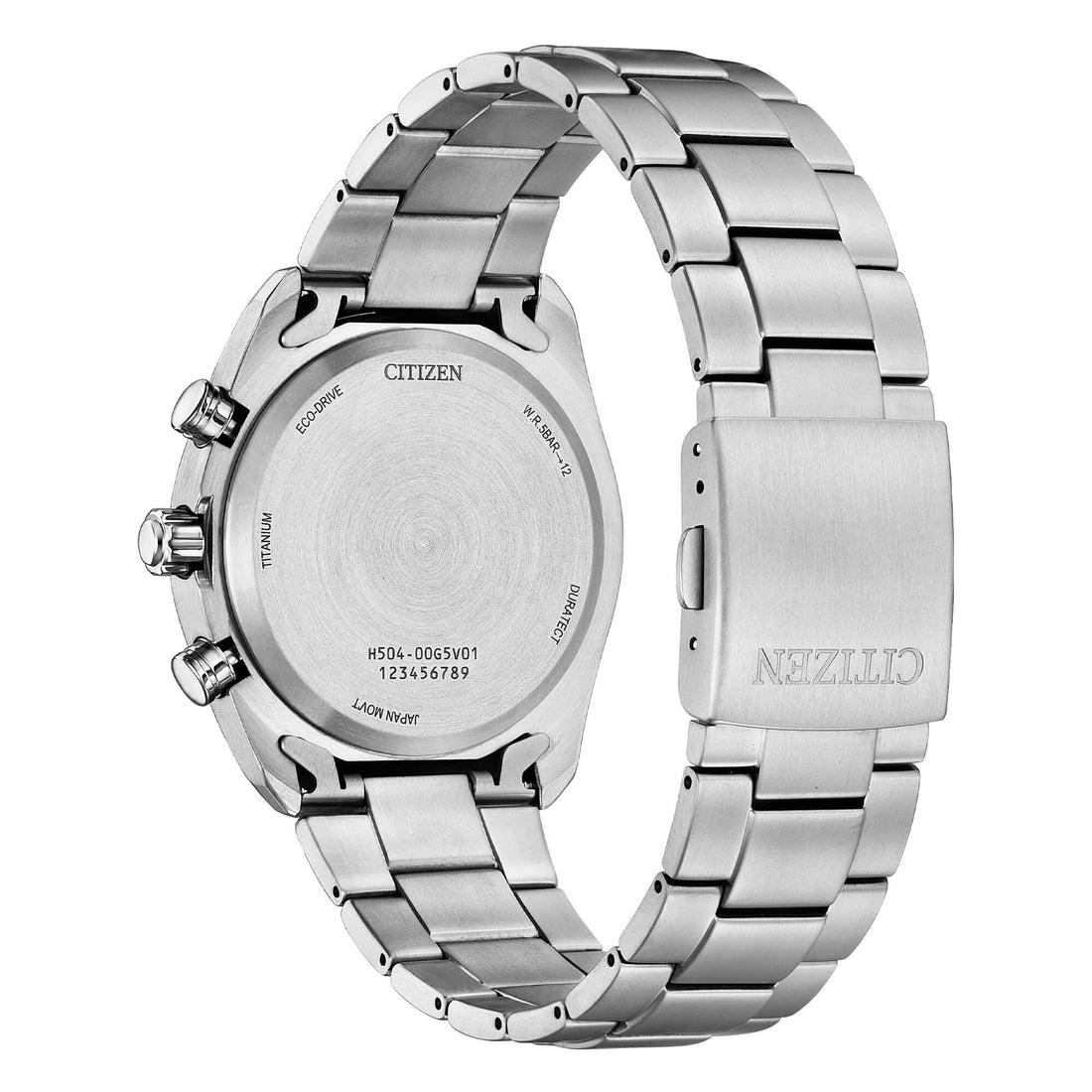 Orologio Uomo Citizen Nero Eco-Drive Cronografo Titanio Data AT2590-59E