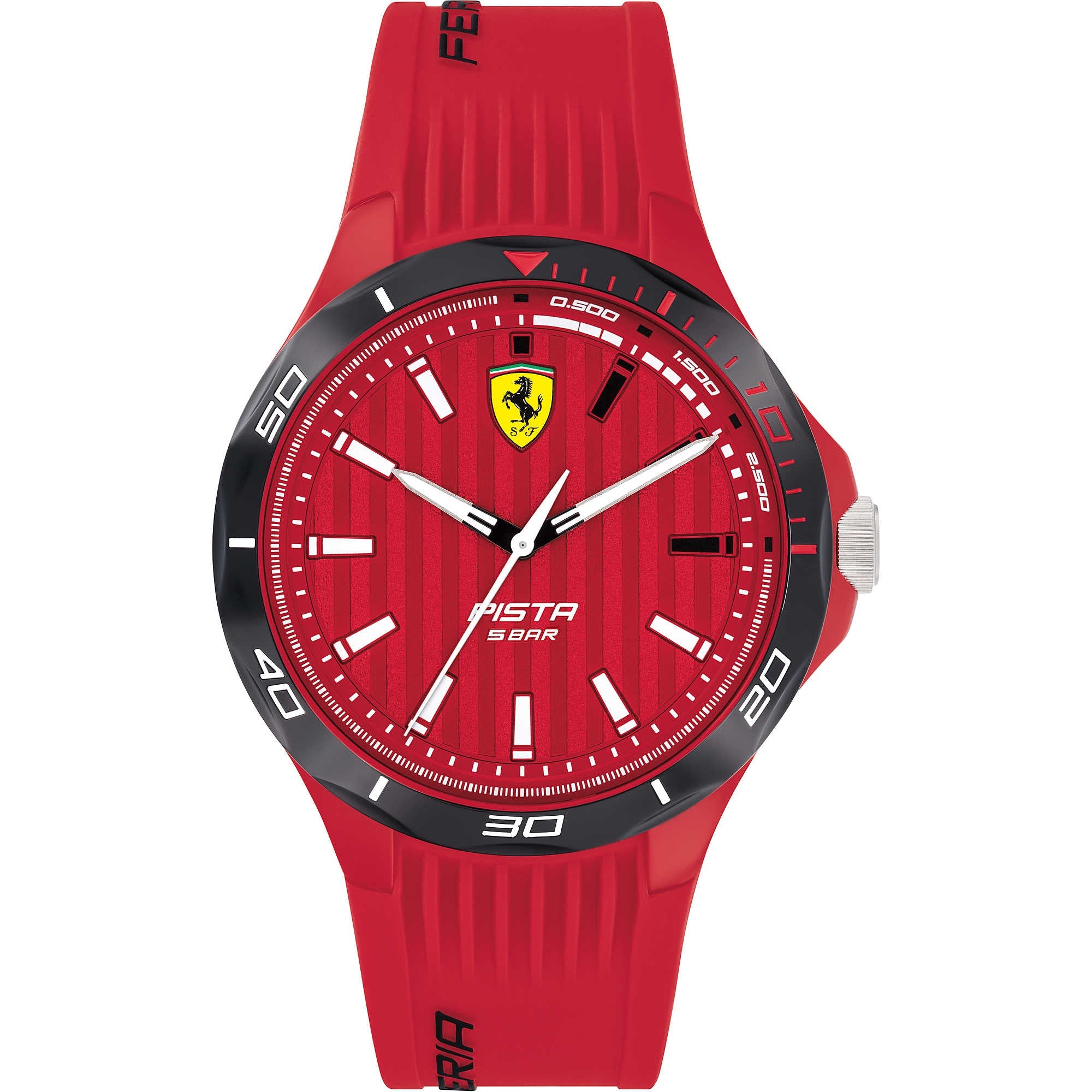 Orologio Uomo Ferrari Quarzo Solo Tempo Gomma Rosso FER0830781