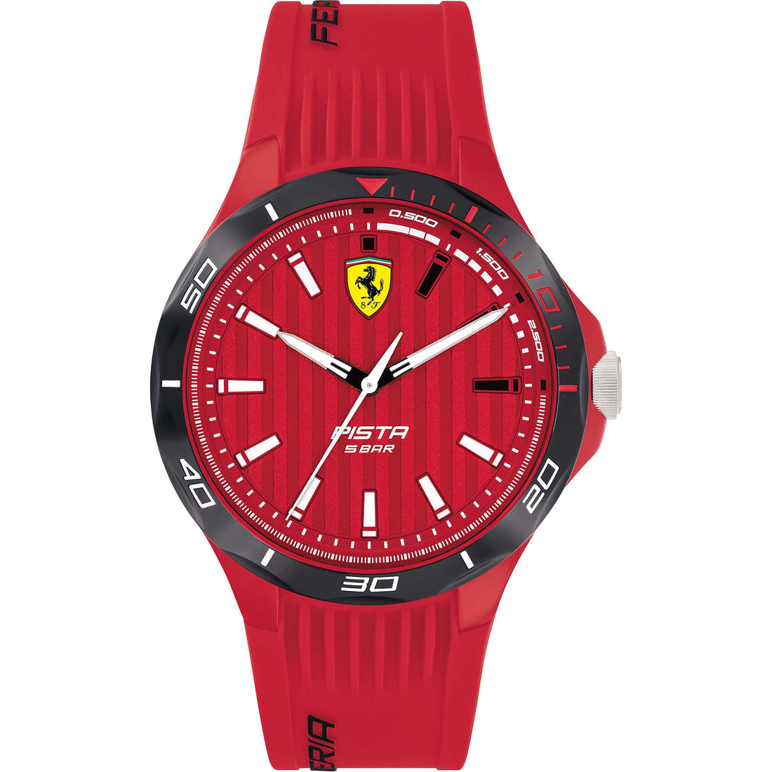 Orologio Uomo Ferrari Quarzo Solo Tempo Gomma Rosso FER0830781