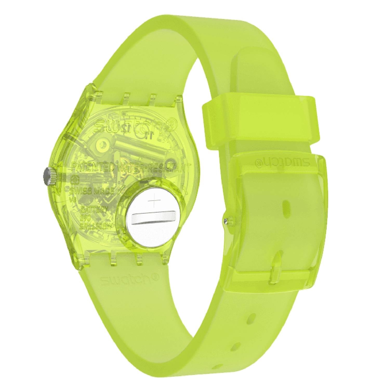 Orologio Donna Gomma Silicone Swatch Quarzo Solo Tempo Verde Scheletrato GG227