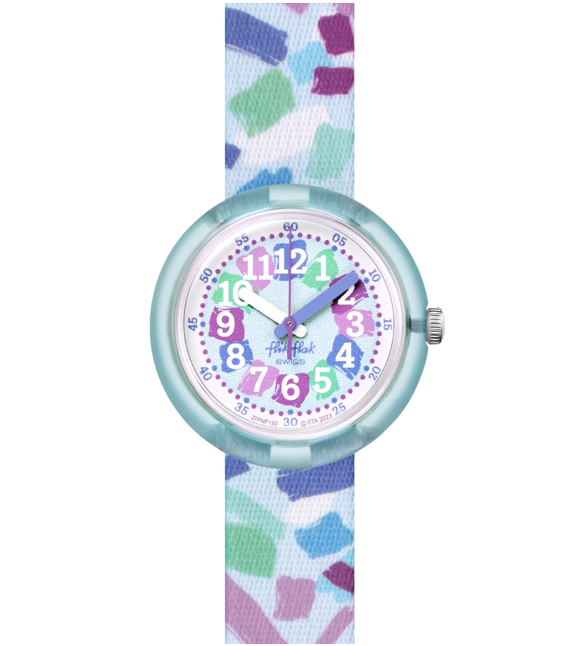 Orologio Bambina Swatch Flik Flak Confetti Chaos Turchese ZFPNP150