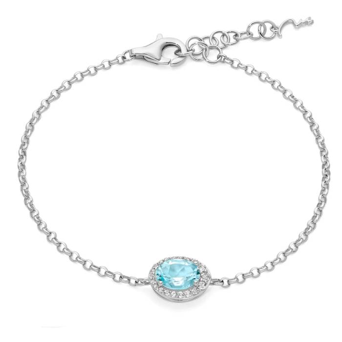 Bracciale Donna Miluna Argento Gemma Del Cielo Topazi Bianchi BRD1256