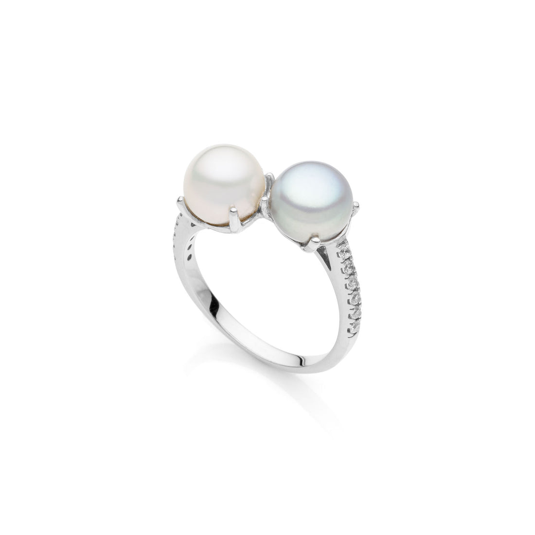 Anello Donna Unoaerre Argento 925 perla bianca e grigia 557212