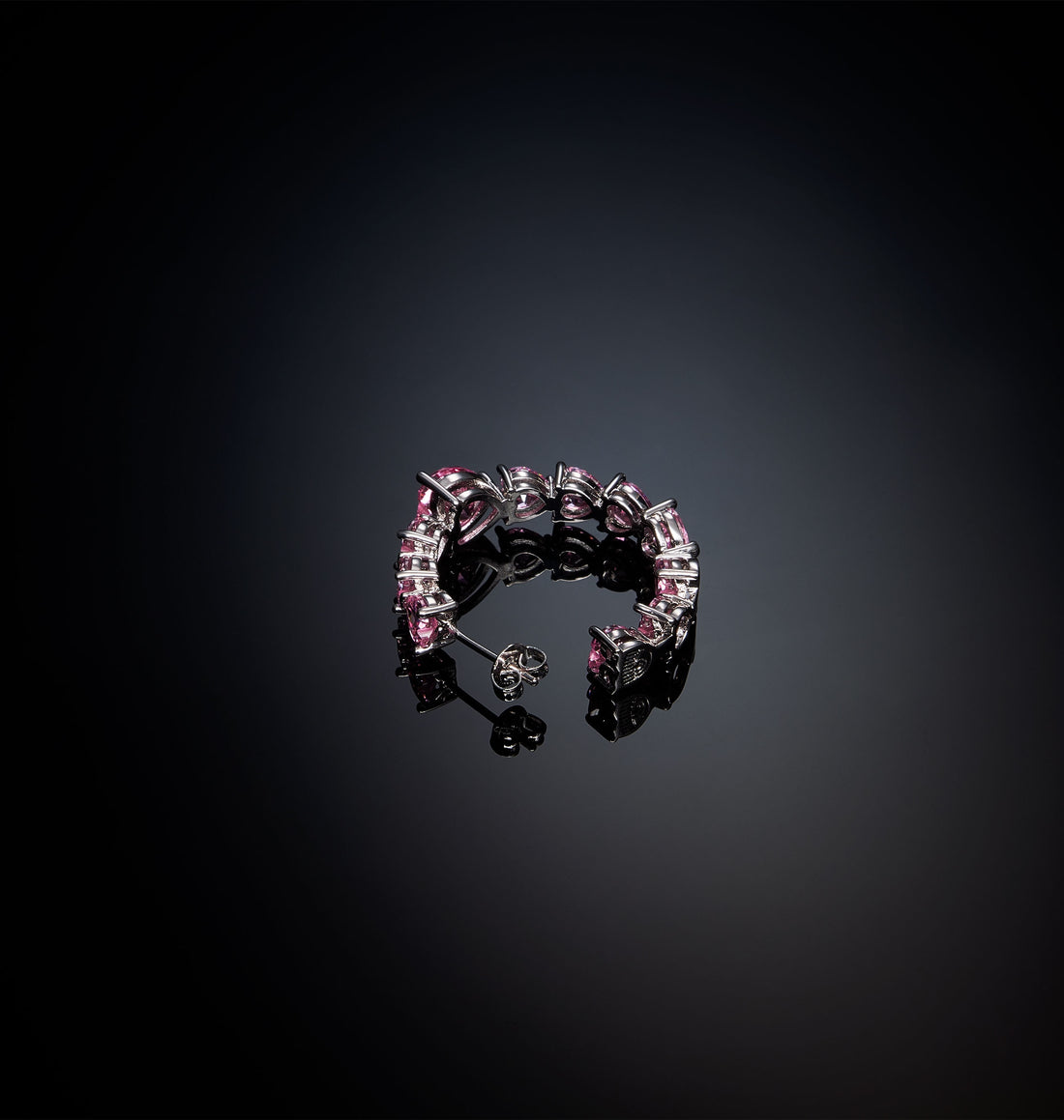 Orecchini Donna Chiara Ferragni Acciaio Zircone Rosa a forma di cuore