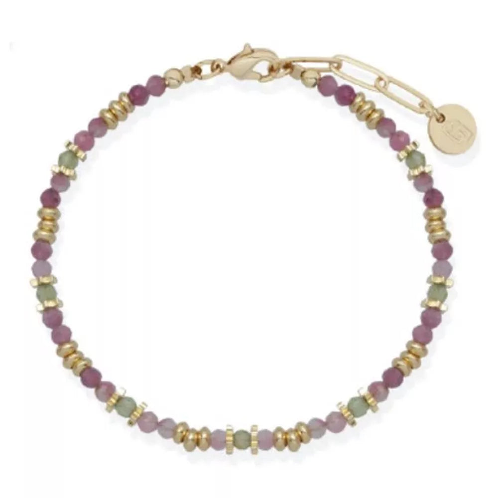 Bracciale Donna Acciaio Dorato  Liu jo quarzi Rosa LJ2893