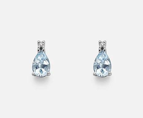 Orecchino Donna Mikiko Oro 18 Kt Acquamarina ct.1,24 diamanti 0,5 MO5028O4AM