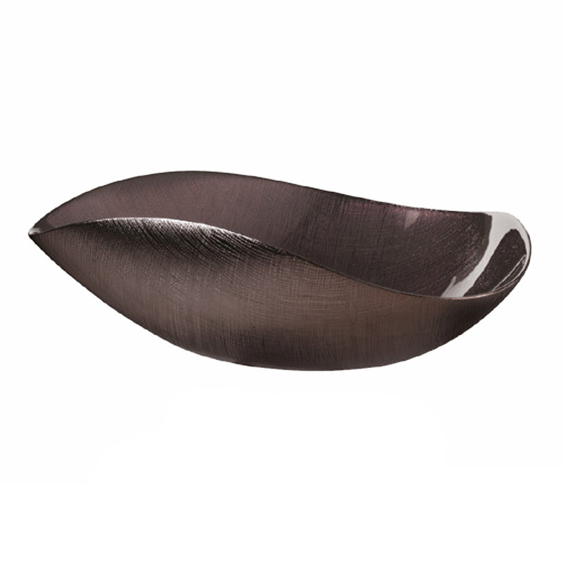 Centrotavola Cristallo Smalto Onlylux Nicchio 33 cm Cioccolata OL02663
