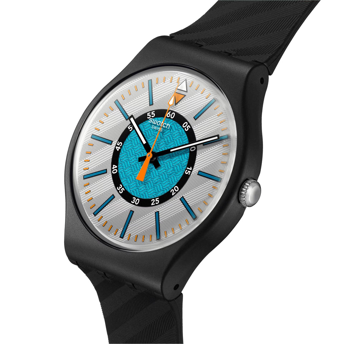 Orologio Unisex Swatch Good To Gorp Quarzo Nero Turchese Arancione SO32B119