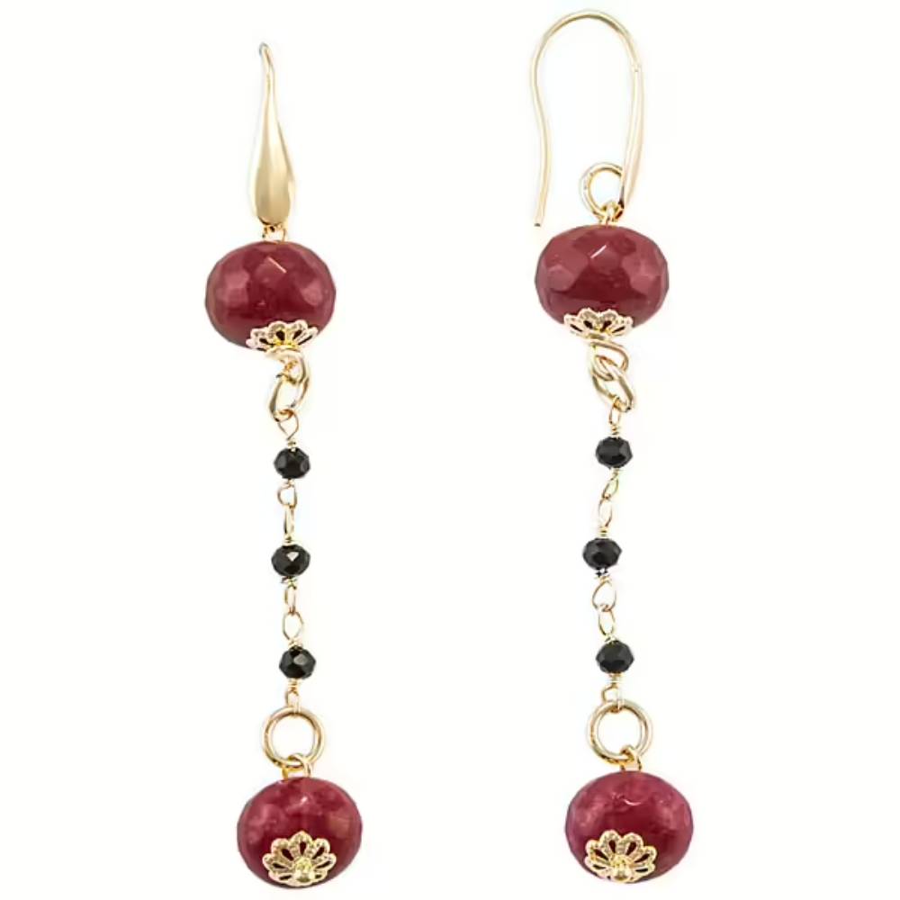 Orecchini Donna 4US Cesare Paciotti Acciaio pendenti con rubellite rossa 4UOR7219W