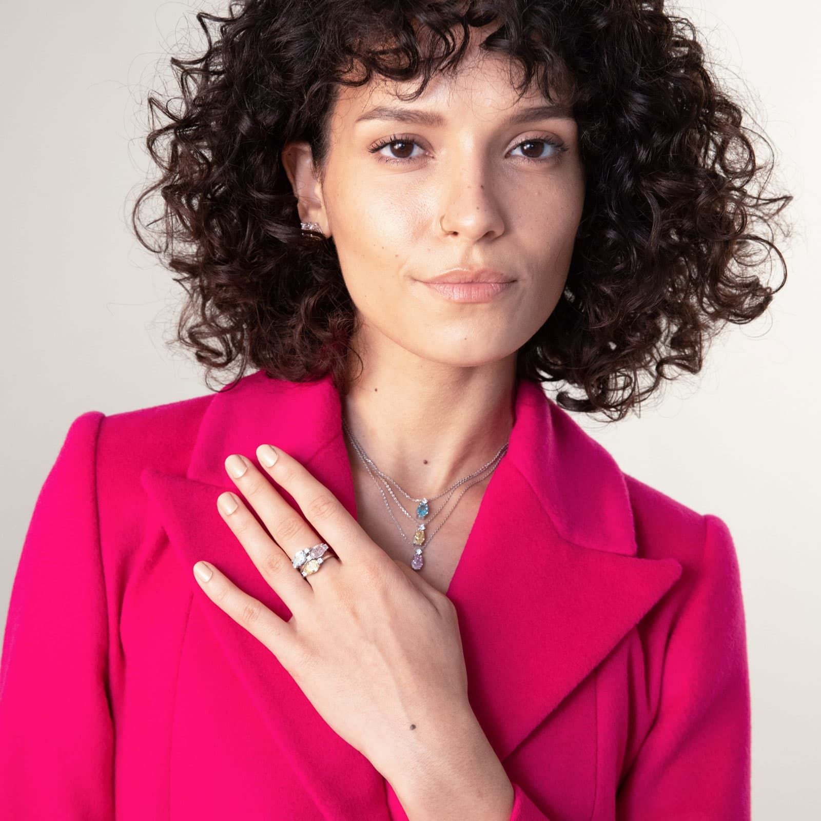Collana Donna Unoaerre Girocollo Argento Bianco 925 Con Rosa di Francia e Zirconi Bianchi 6128